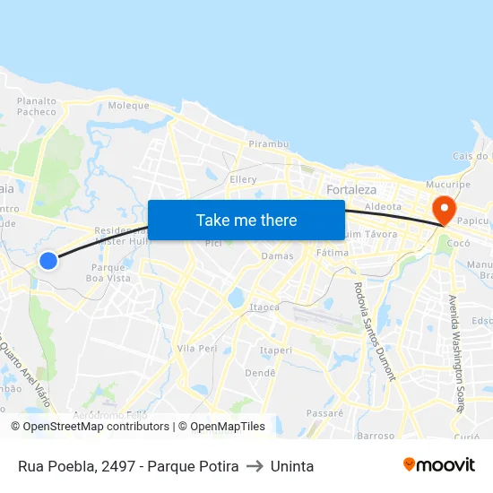 Rua Poebla, 2497 - Parque Potira to Uninta map