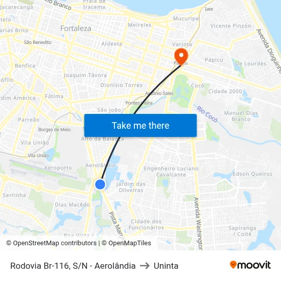 Rodovia Br-116, S/N - Aerolândia to Uninta map