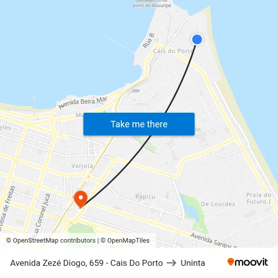 Avenida Zezé Diogo, 659 - Cais Do Porto to Uninta map