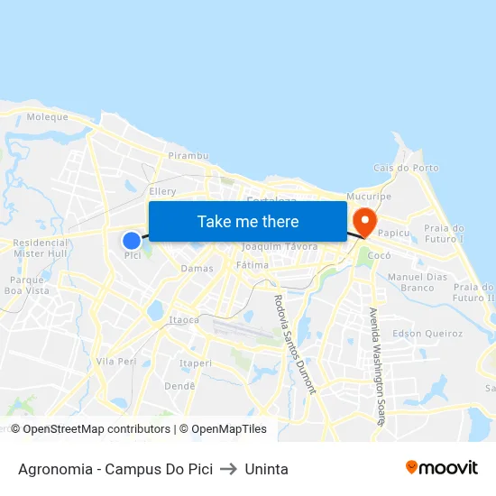 Agronomia - Campus Do Pici to Uninta map