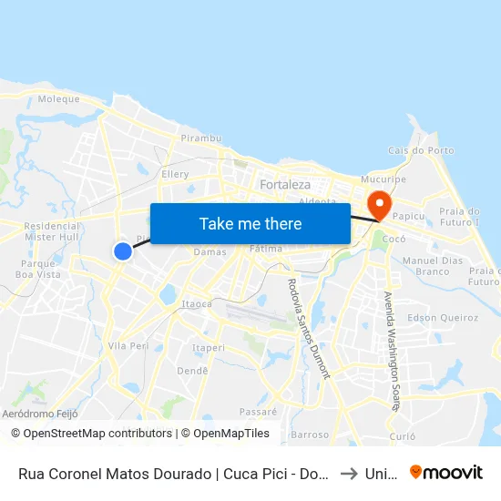 Rua Coronel Matos Dourado | Cuca Pici - Dom Lustosa to Uninta map