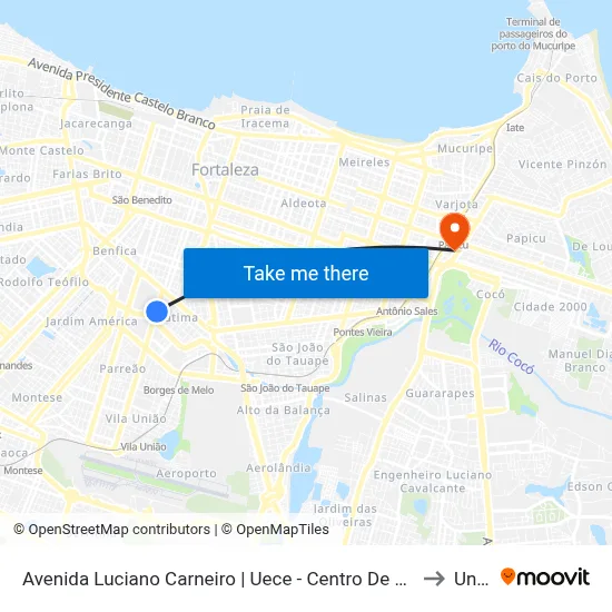 Avenida Luciano Carneiro | Uece - Centro De Humanidades - Fátima to Uninta map
