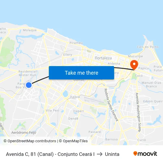 Avenida C, 81 (Canal) - Conjunto Ceará I to Uninta map