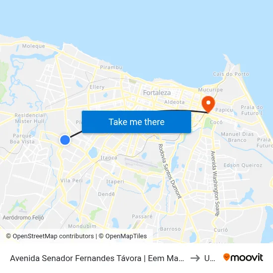 Avenida Senador Fernandes Távora | Eem Mariano Martins - Henrique Jorge to Uninta map