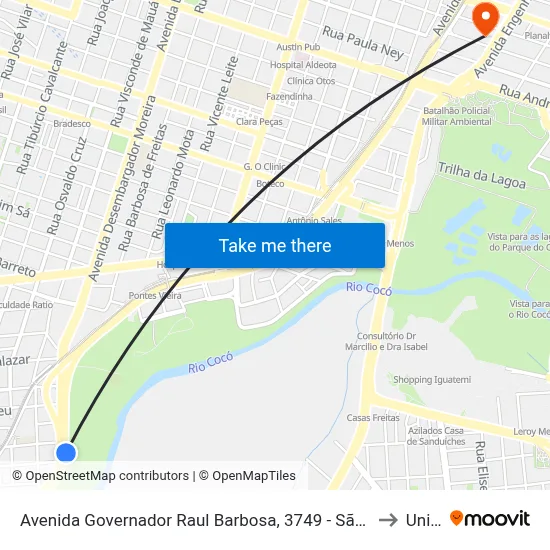 Avenida Governador Raul Barbosa, 3749 - São João Do Tauape to Uninta map