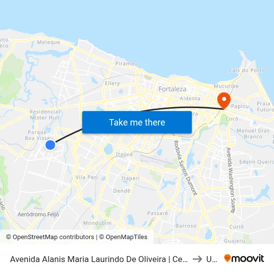 Avenida Alanis Maria Laurindo De Oliveira | Centro Social Urbano - Conjunto Ceará I to Uninta map