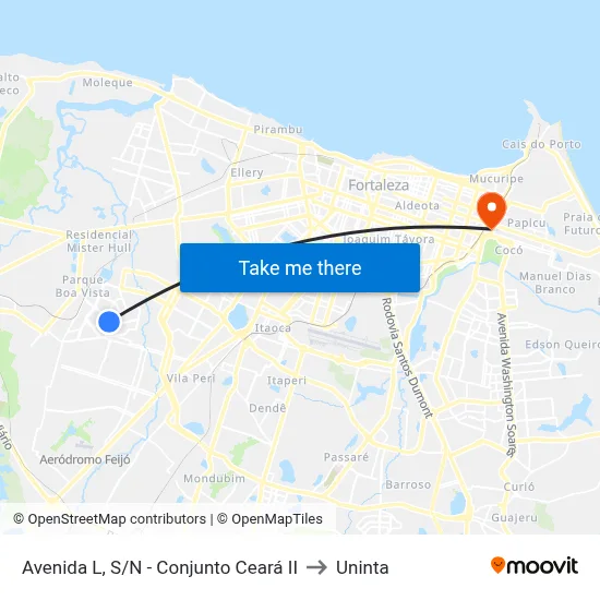 Avenida L, S/N - Conjunto Ceará II to Uninta map