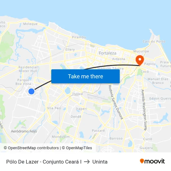 Pólo De Lazer - Conjunto Ceará I to Uninta map