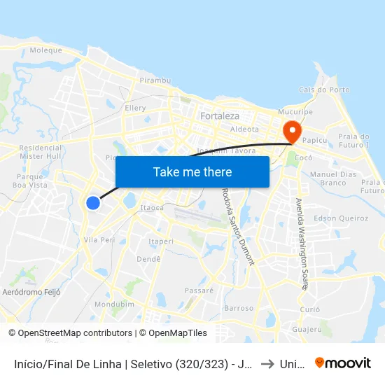 Início/Final De Linha | Seletivo (320/323) - João XXIII to Uninta map