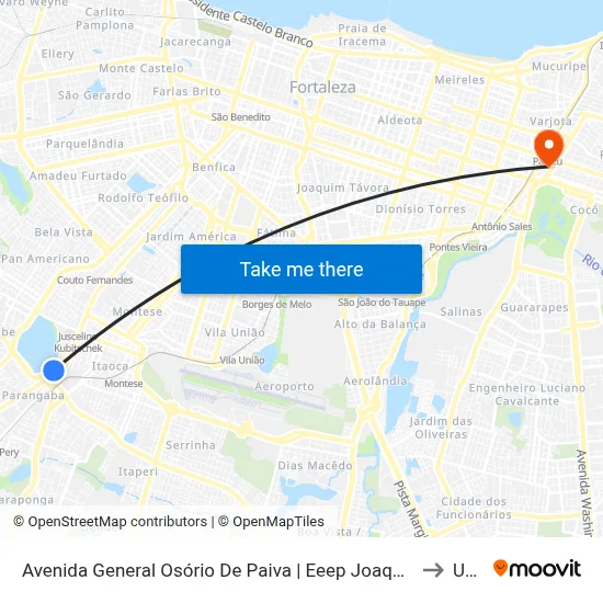 Avenida General Osório De Paiva | Eeep Joaquim Moreira De Sousa - Parangaba to Uninta map