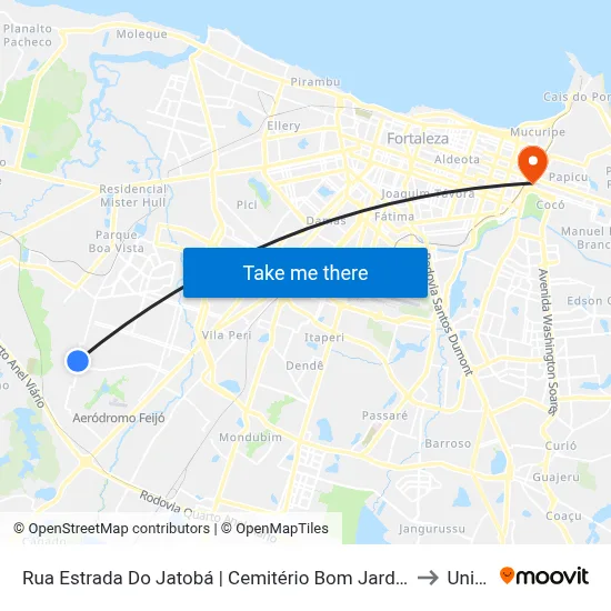 Rua Estrada Do Jatobá | Cemitério Bom Jardim - Siqueira to Uninta map
