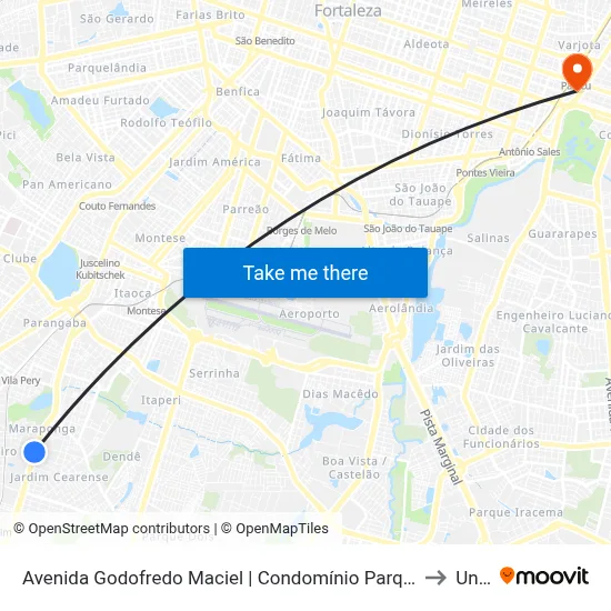 Avenida Godofredo Maciel | Condomínio Parque Das Flores - Maraponga to Uninta map