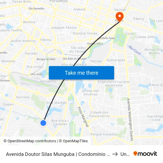 Avenida Doutor Silas Munguba | Condomínio Anhembi - Passaré to Uninta map
