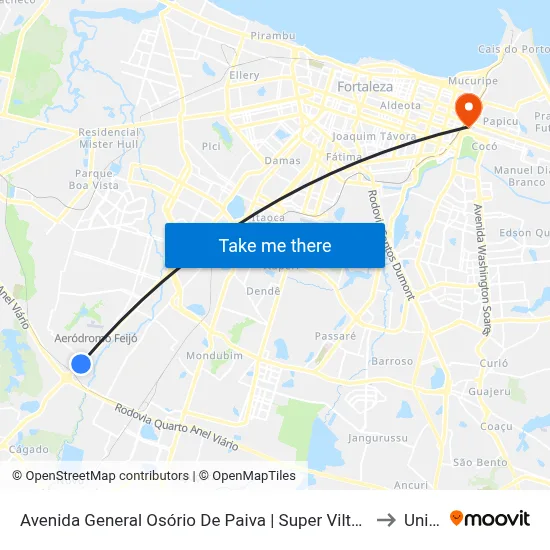 Avenida General Osório De Paiva | Super Vilton - Alto Alegre to Uninta map