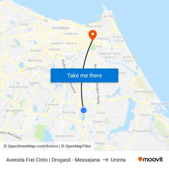 Avenida Frei Cirilo | Drogasil - Messejana to Uninta map