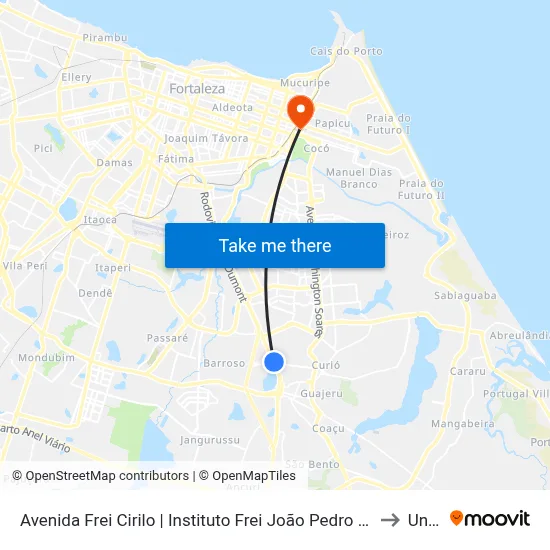 Avenida Frei Cirilo | Instituto Frei João Pedro De Sexto - Messejana to Uninta map