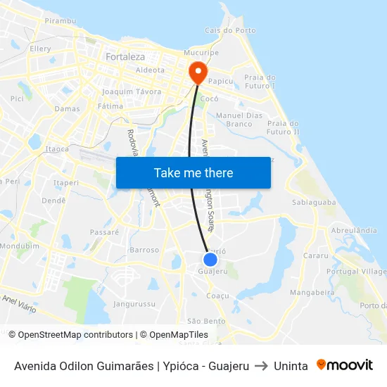 Avenida Odilon Guimarães | Ypióca - Guajeru to Uninta map