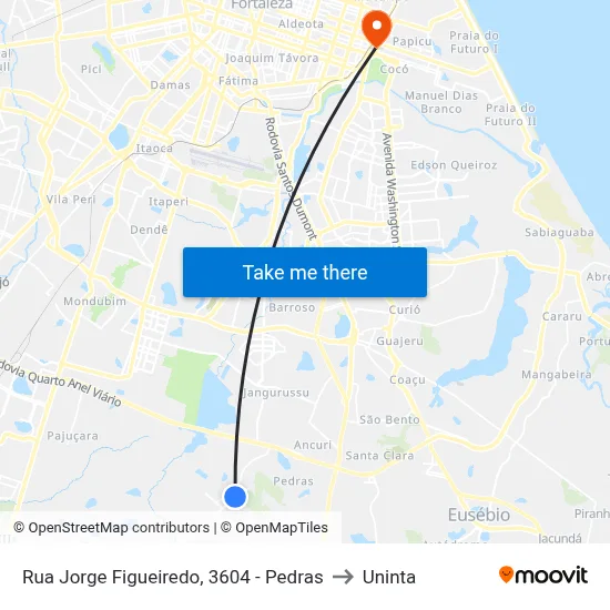 Rua Jorge Figueiredo, 3604 - Pedras to Uninta map