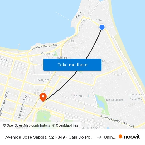 Avenida José Sabóia, 521-849 - Cais Do Porto to Uninta map