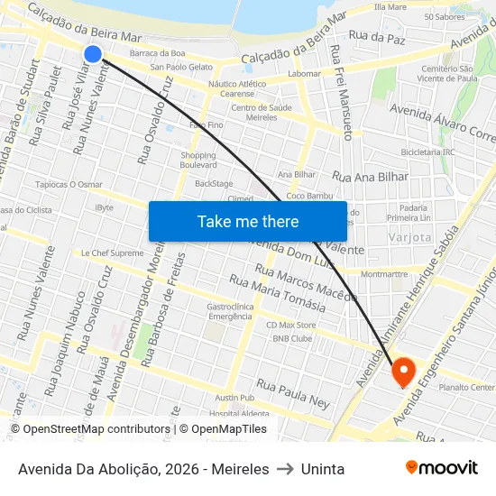 Avenida Da Abolição, 2026 - Meireles to Uninta map