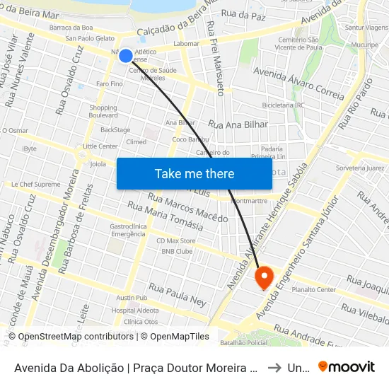 Avenida Da Abolição | Praça Doutor Moreira De Souza - Meireles to Uninta map