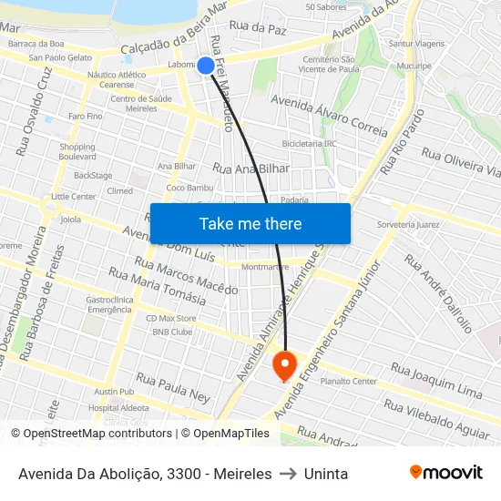 Avenida Da Abolição, 3300 - Meireles to Uninta map