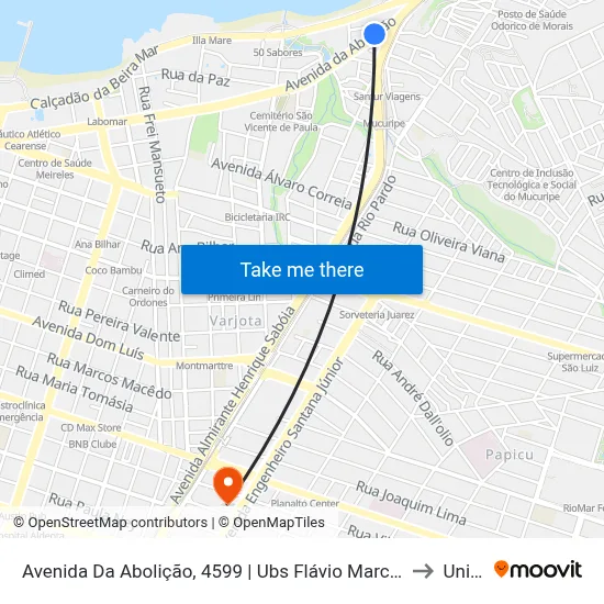 Avenida Da Abolição, 4599 | Ubs Flávio Marcílio - Mucuripe to Uninta map