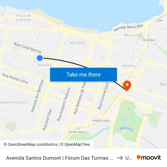 Avenida Santos Dumont | Fórum Das Turmas Recursais Dolor Barreira - Aldeota to Uninta map