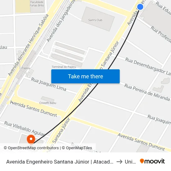 Avenida Engenheiro Santana Júnior | Atacadão - Papicu to Uninta map