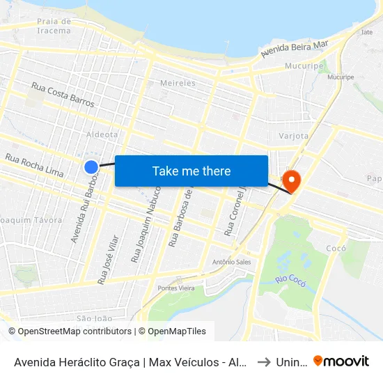 Avenida Heráclito Graça | Max Veículos - Aldeota to Uninta map