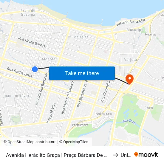 Avenida Heráclito Graça | Praça Bárbara De Alencar - Aldeota to Uninta map