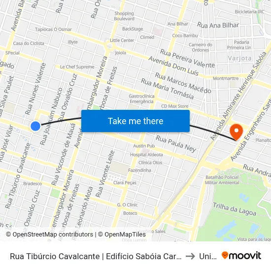 Rua Tibúrcio Cavalcante | Edifício Sabóia Carvalho - Aldeota to Uninta map