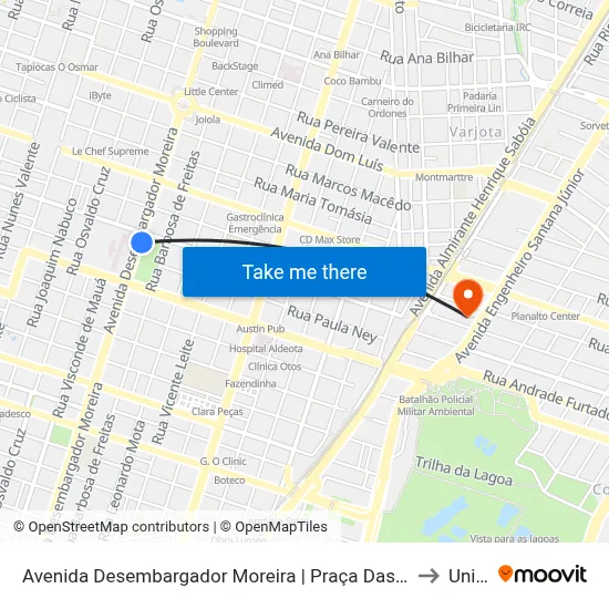 Avenida Desembargador Moreira | Praça Das Flores - Aldeota to Uninta map