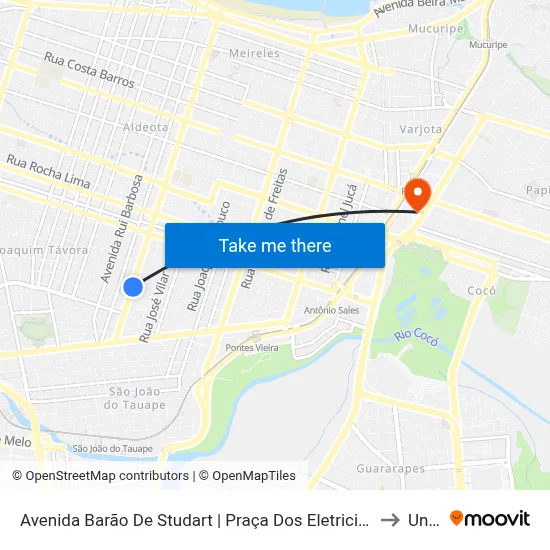 Avenida Barão De Studart | Praça Dos Eletricitários - Dionísio Torres to Uninta map