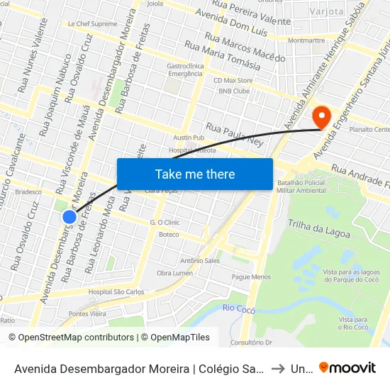 Avenida Desembargador Moreira | Colégio Santo Inácio - Dionísio Torres to Uninta map