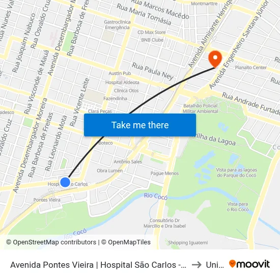 Avenida Pontes Vieira | Hospital São Carlos - Dionísio Torres to Uninta map