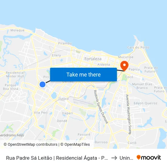 Rua Padre Sá Leitão | Residencial Ágata - Pici to Uninta map