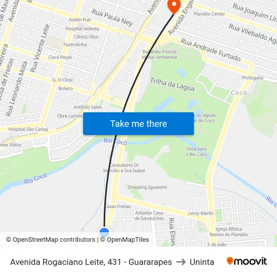Avenida Rogaciano Leite, 431 - Guararapes to Uninta map