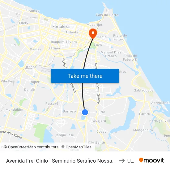Avenida Frei Cirilo | Seminário Seráfico Nossa Senhora Do Brasil - Messejana to Uninta map