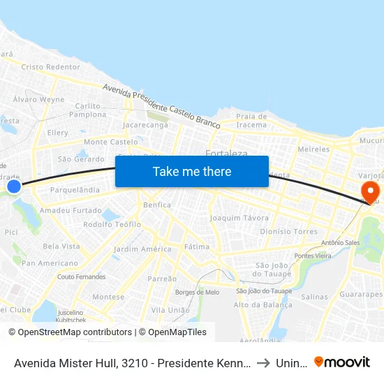 Avenida Mister Hull, 3210 - Presidente Kennedy to Uninta map