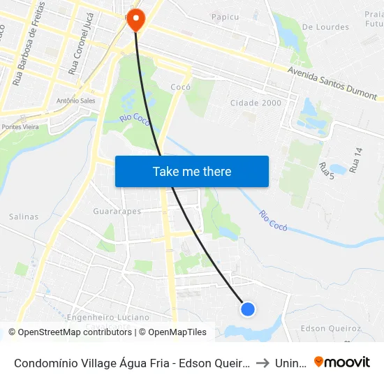 Condomínio Village Água Fria - Edson Queiroz to Uninta map