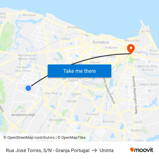 Rua José Torres, S/N - Granja Portugal to Uninta map