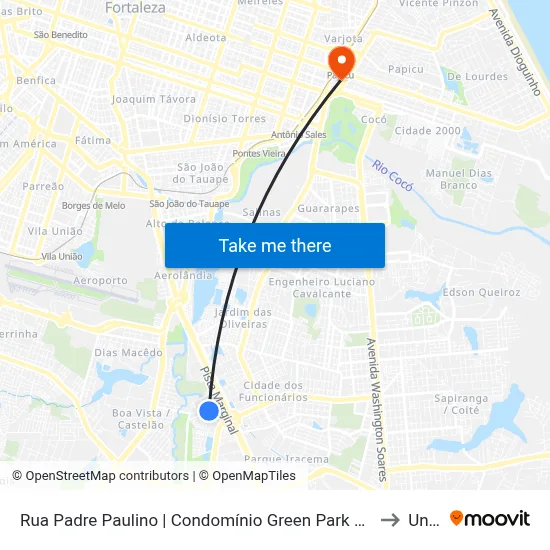 Rua Padre Paulino | Condomínio Green Park Expansão I - Cajazeiras to Uninta map