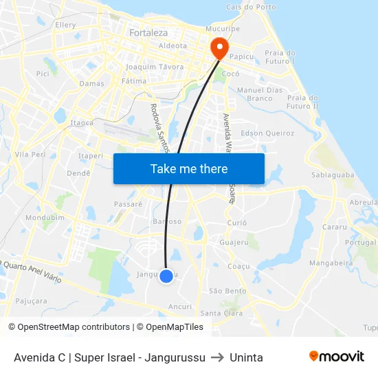 Avenida C | Super Israel - Jangurussu to Uninta map