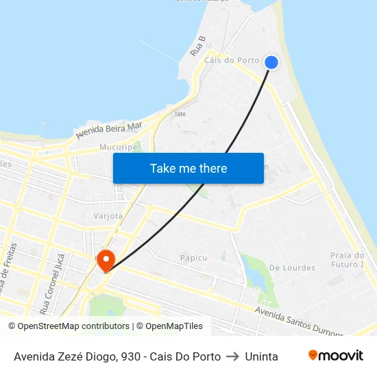 Avenida Zezé Diogo, 930 - Cais Do Porto to Uninta map
