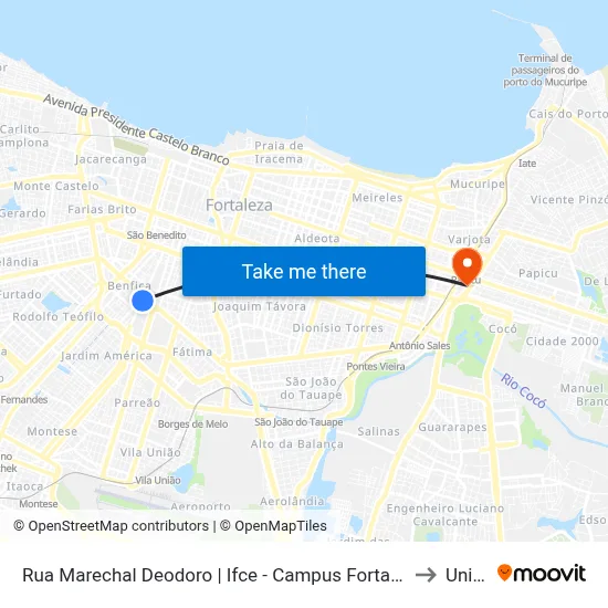 Rua Marechal Deodoro | Ifce - Campus Fortaleza - Benfica to Uninta map