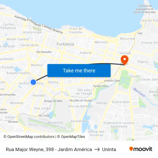 Rua Major Weyne, 398 - Jardim América to Uninta map