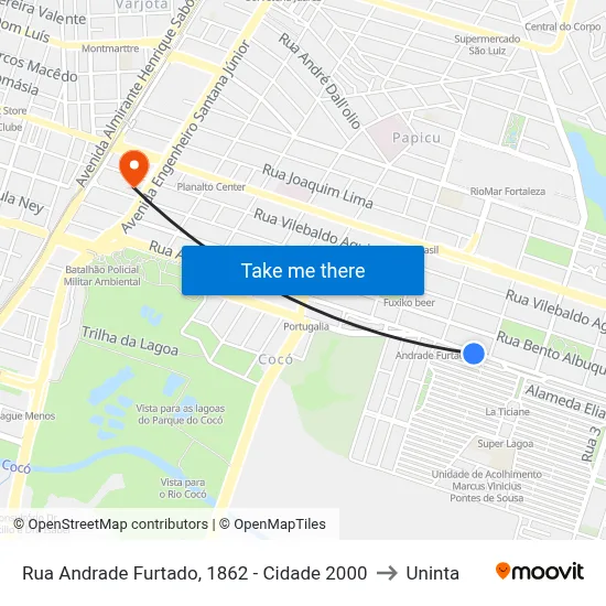 Rua Andrade Furtado, 1862 - Cidade 2000 to Uninta map