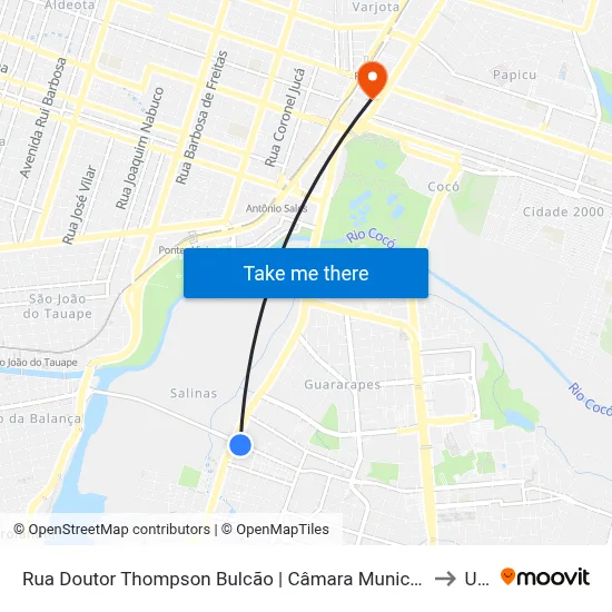 Rua Doutor Thompson Bulcão | Câmara Municipal De Fortaleza - Engenheiro Luciano Cavalcante to Uninta map