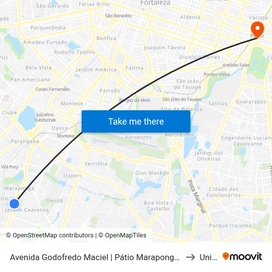 Avenida Godofredo Maciel | Pátio Maraponga - Maraponga to Uninta map